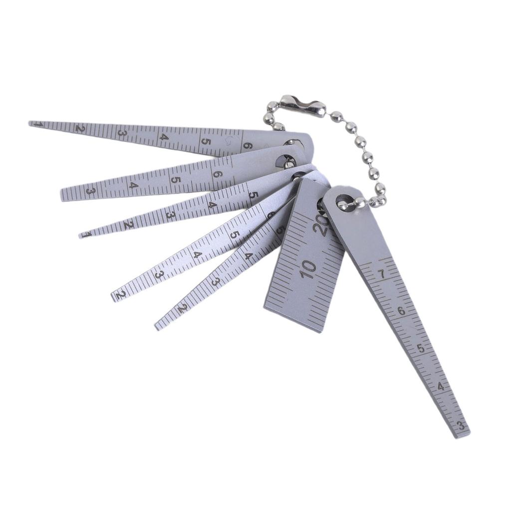 7Piece Stainless Steel Tapered Ruler Set Pocket Sized Gaps Gauge for Engineering Precise Measurement and DIYer Projects
