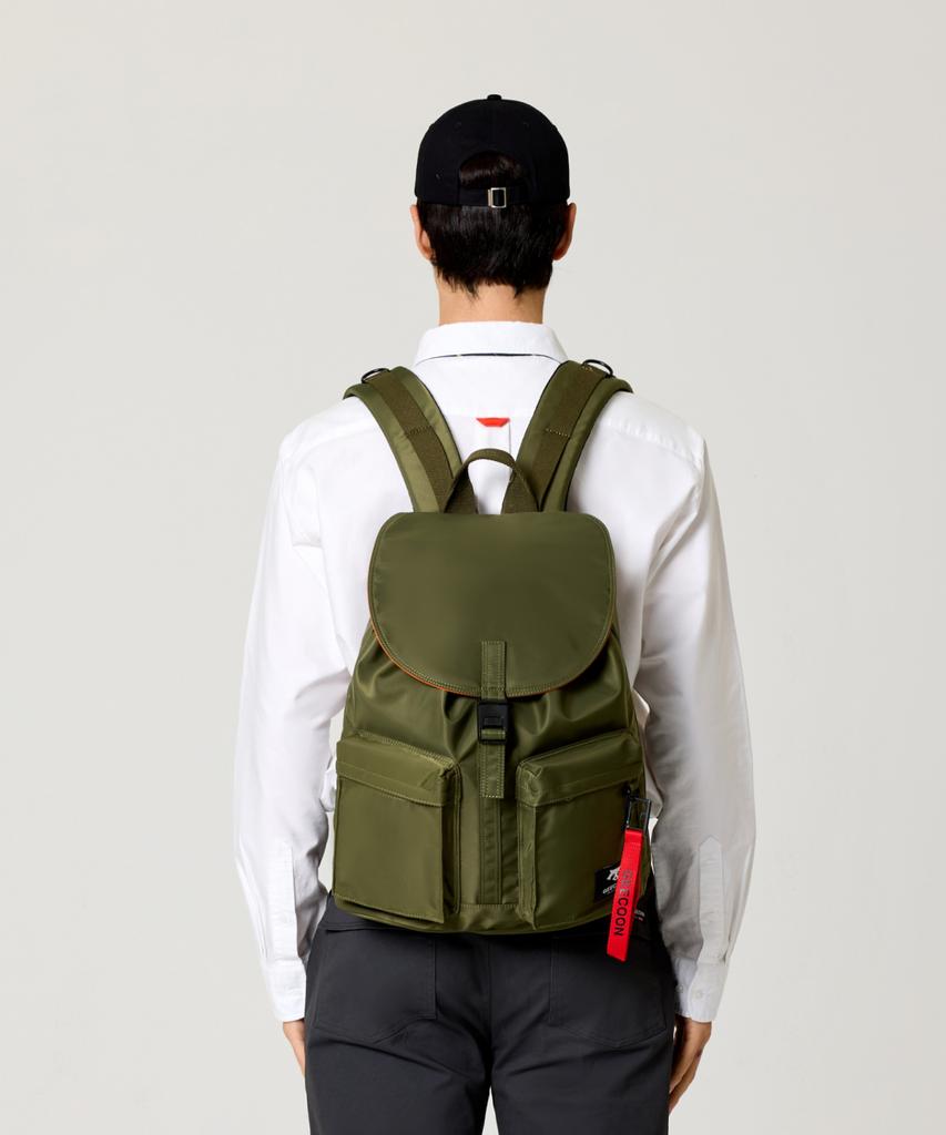 Geecoon Nylon Authentic String Utility Backpack Gee238-702 Khaki