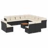 VidaXL Salon de Jardin avec Coussins 14 pcs, Canapés de Terrasse, Ensemble de Meubles de Patio, Mobilier d'Extérieur, Noir 3256266