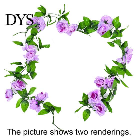 Fake Flower Simulation Eco-friendly Anti-fade 7 Colors Artificial Rose Vine for Household