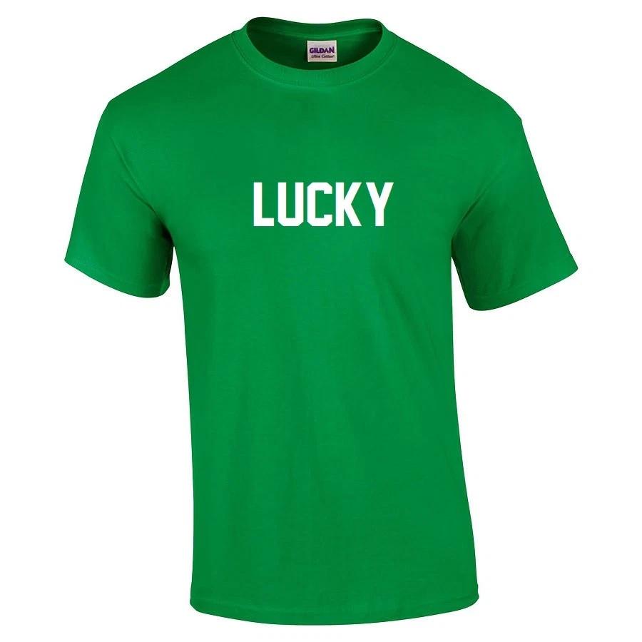 LUCKY T-Shirt White Irish Green Saint Patrick s Day Cotton Drinking Shirt S-5XL 3XL