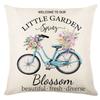 Seasons Throw Pillow Cover Spring Linen Flowers Truck Cushion Office Throw Pillow Cushion Throw Pillow Cushion