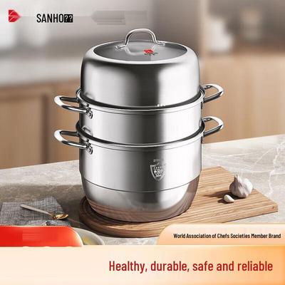 Sanhe 304 Stainless Steel 3-Tier Steamer Cookware Set