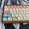 Dark Night Fairy Tale Keycaps Patriotic Style Personality Creative Keycaps Five-Sided Moa Pbt 129Keys Cartoon Character Keycaps
