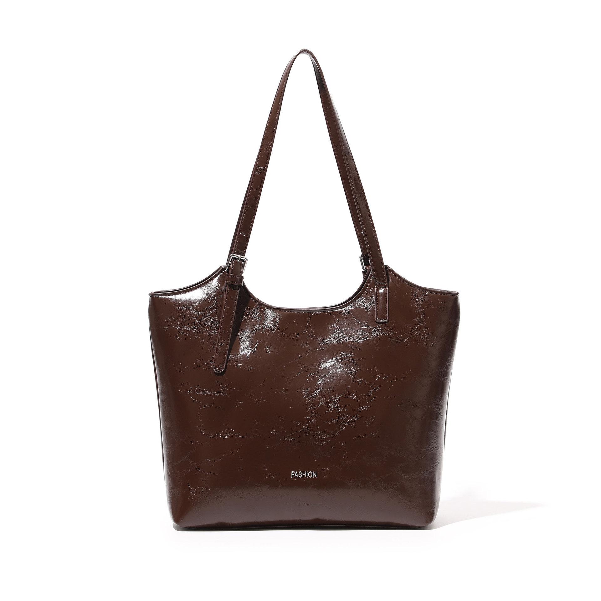 

Tote bag women s 2025 new fashion texture large capacity work commuter bag student class shoulder armpit bag