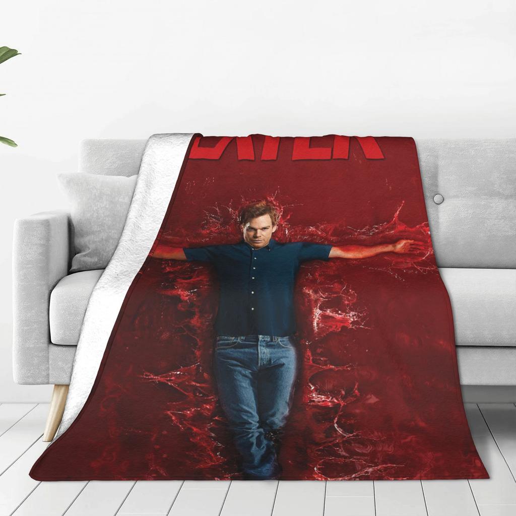 Flannel Throw Blanket Dexter Morgan Movies Warm Plush Blankets Soft Bedspread for Bed Living room Home Travel Sofa