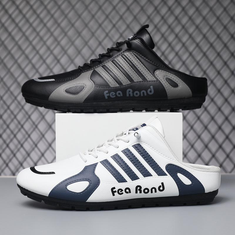 2025 neue einpedalige, fußanpassende, lässige Sport-Lederschuhe, trendige Schuhe, Halbslipper-Mode, weich besohlte Doudou-Herrenschuhe