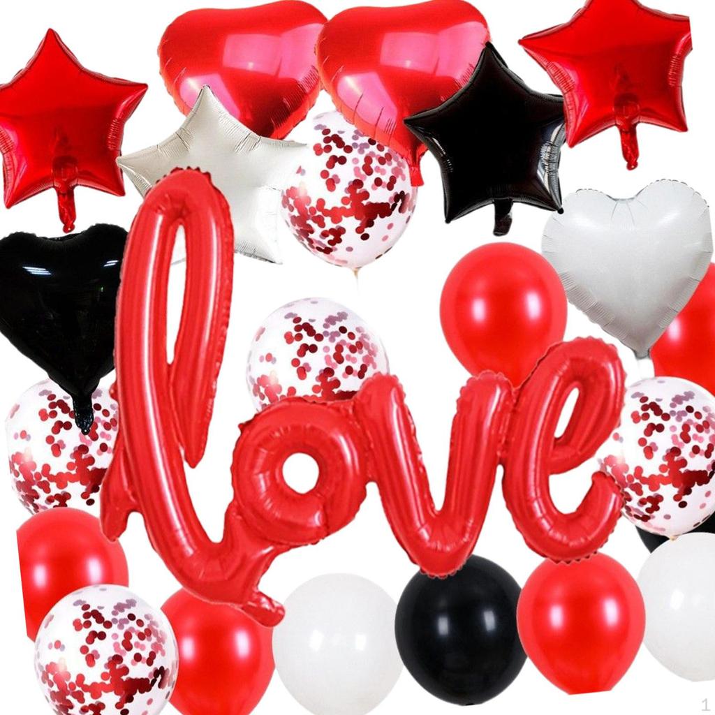 Confetti Balloons Balloon W/ Ribbon for Wedding Valentines Day Anniversary Party Decoration