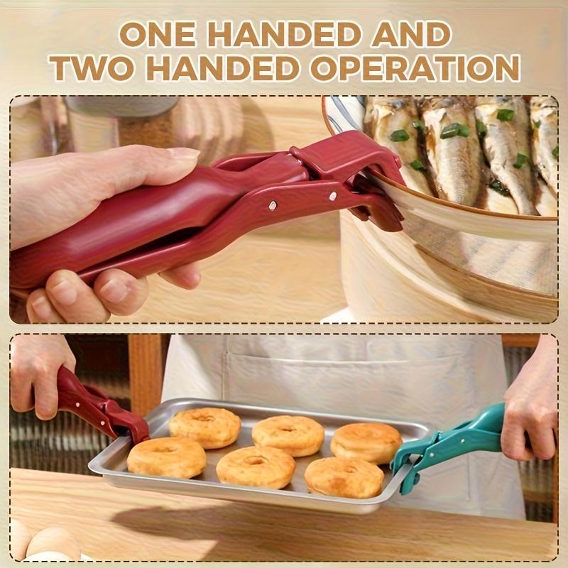 4PCS Anti-Scald Clips Hot Dish Plate Gripper Non-slip Bowls Clamp Moving Hot Plate Bowls Pizza Pan Air Fryer Microwave Oven