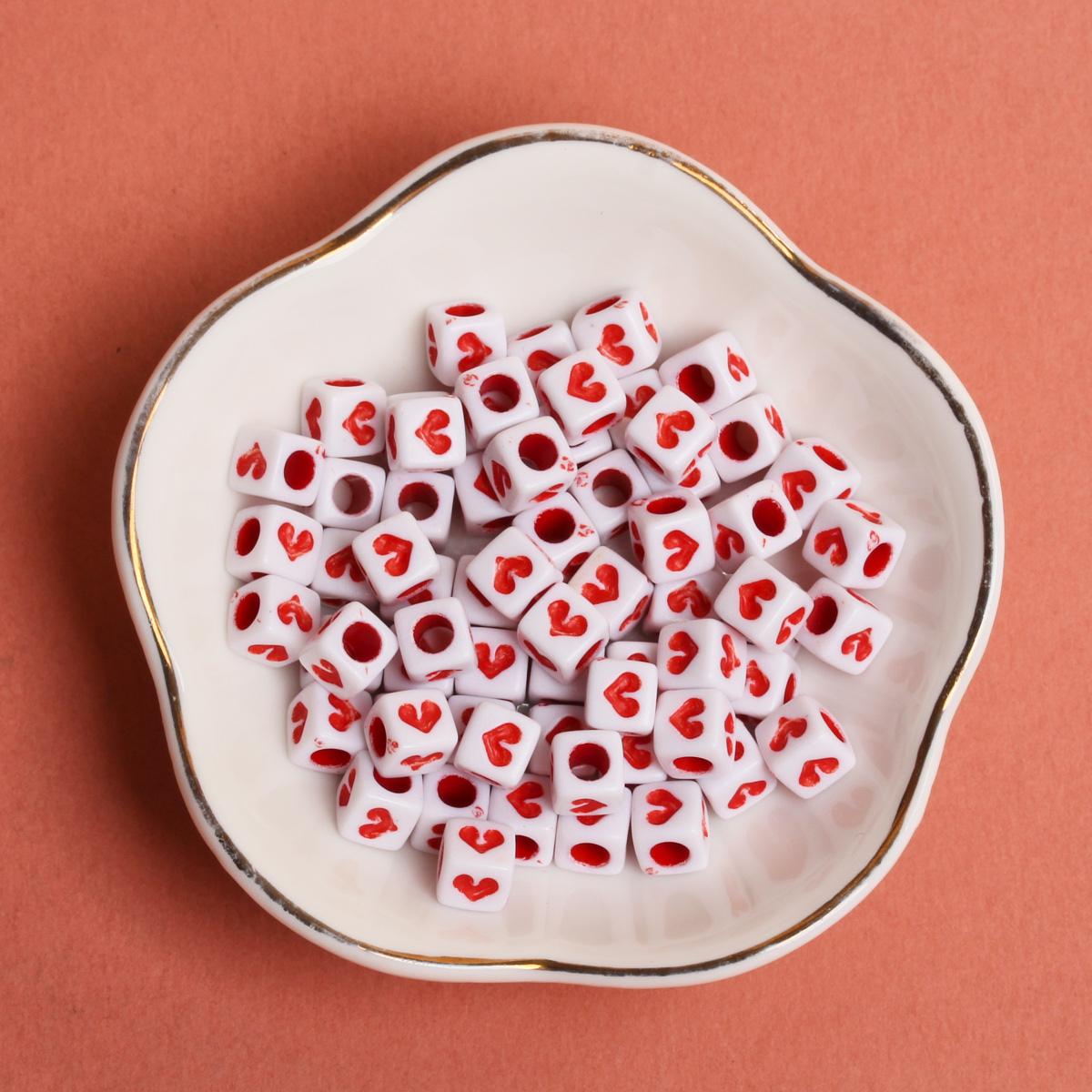 

Для изготовления ювелирных изделий 40 шт. россыпью бусины в форме сердца квадратной формы акриловые кубические бусины своими руками 6 мм браслет ожерелье аксессуары кулон аксессуары