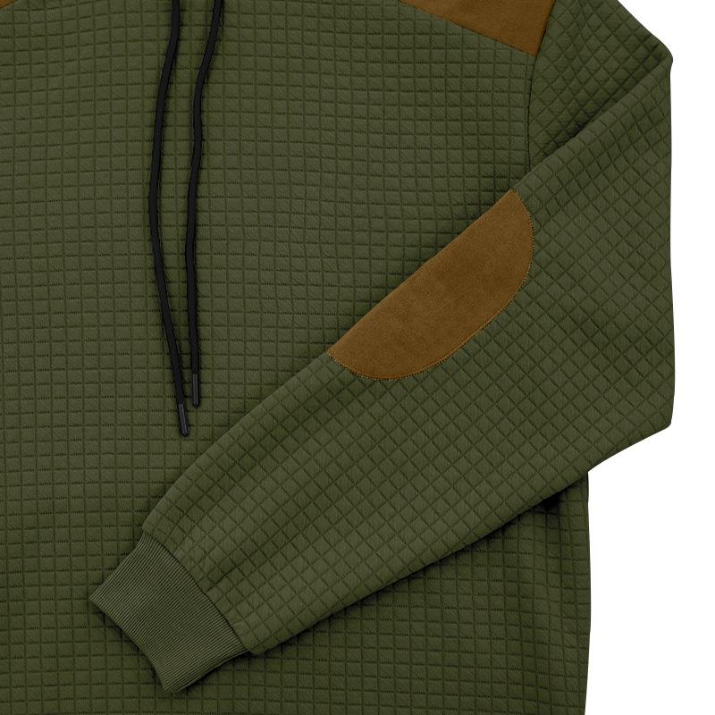 Autumn Winter Hoodie Men's Jacquard Color Blocked Hoodie Long Sleeved Hooded Pullover Casual Hoodie