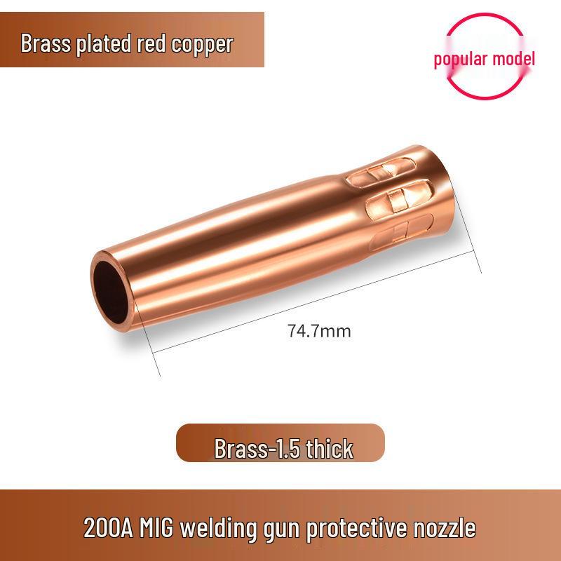 MIG Welding Protective Nozzle & Sleeve Set: 200A-500A Thickened Purple Copper for Gas Shielded Welding