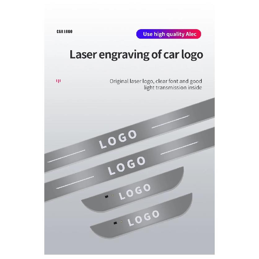 [Customized] Car Door Illuminated Sill Light Logo Projector Lamp USB Power Moving LED Welcome Pedal Car Scuff Plate Pedal Light