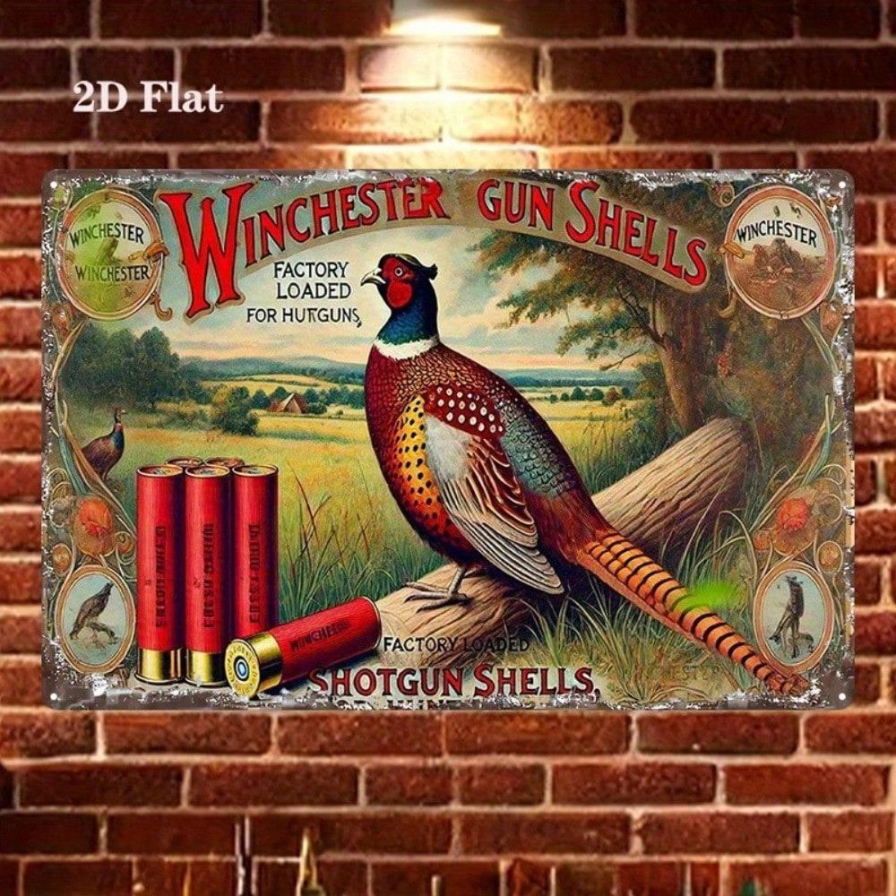 Винтажная жестяная вывеска Гильзы Winchester 8x12 дюймов, Металлическое настенное искусство для Бара, Паба, Домашнего декора разноцветный