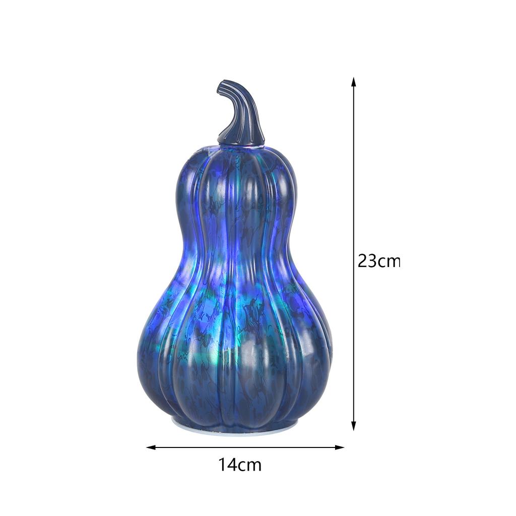 Glass Halloween Pumpkin Lamp Light Decoration Lantern LED Pumpkin Battery Operated for Halloween Party Gift Light Up Home Decor