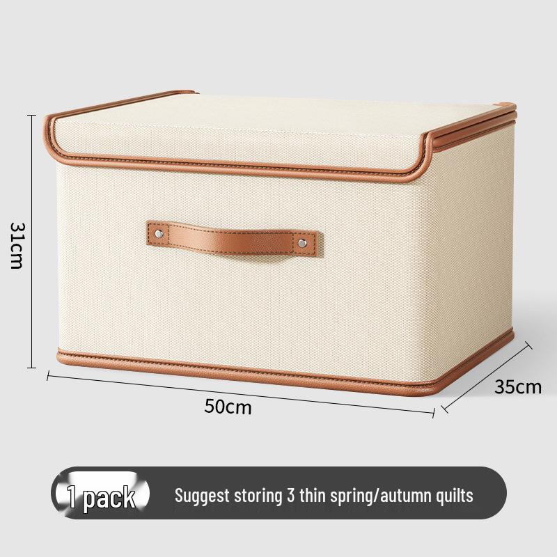 Tianshan Cotton Quilt Storage Box with Rivet Reinforcement and Zipper Closure - Large Capacity Handheld Clothes Organizer