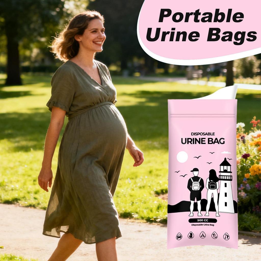 1PC 900ml Leak-Proof Travel Urine Bag Disposable Portable Urinary Emergency Pee Bag For Camping Car Trip, Bedridden, Men & Women