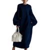 Women's Oversized Turtleneck Lantern Sleeve Long Knit Sweater Dress, Casual Knitted Dress for Crossborder Trade