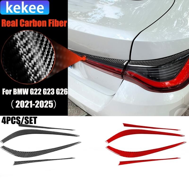 Kohlefaser Autozubehör Rückleuchten-Header Modifizierte Außenverkleidung Abdeckung Aufkleber Für BMW 4er Serie 4-Tür G22 G23 G26 -2025