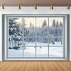 2D Winter Window Scenery Backdrop Snow Forest Studio Photography Background
