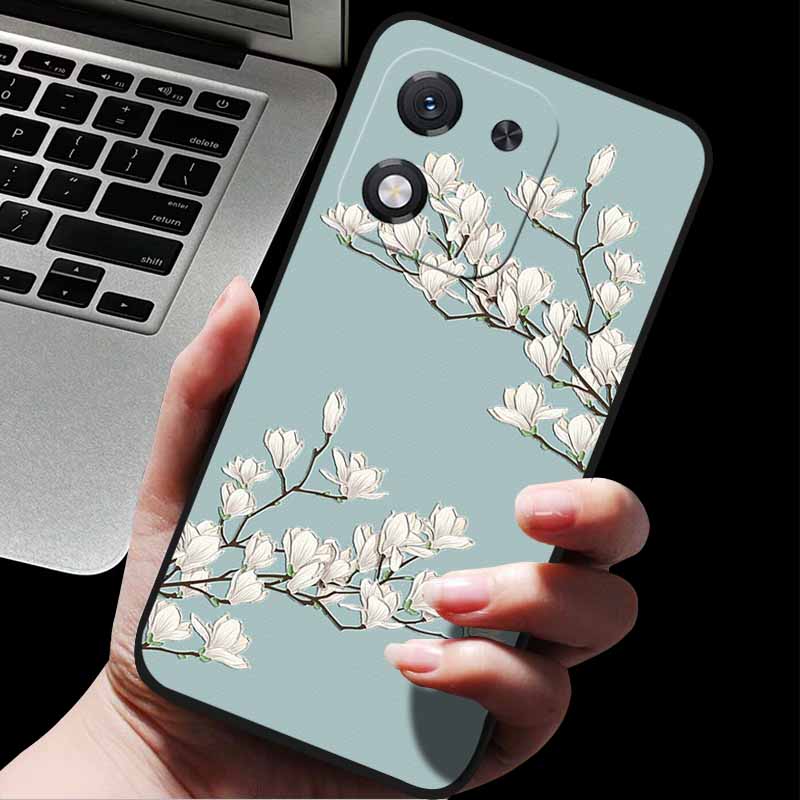 For Honor X70i 5G ABR-AN00 3D Relief Flower Emboss Soft Silicone Back Cover For Honor X70i X70i 5G Relief Emboss Case Honor X70i