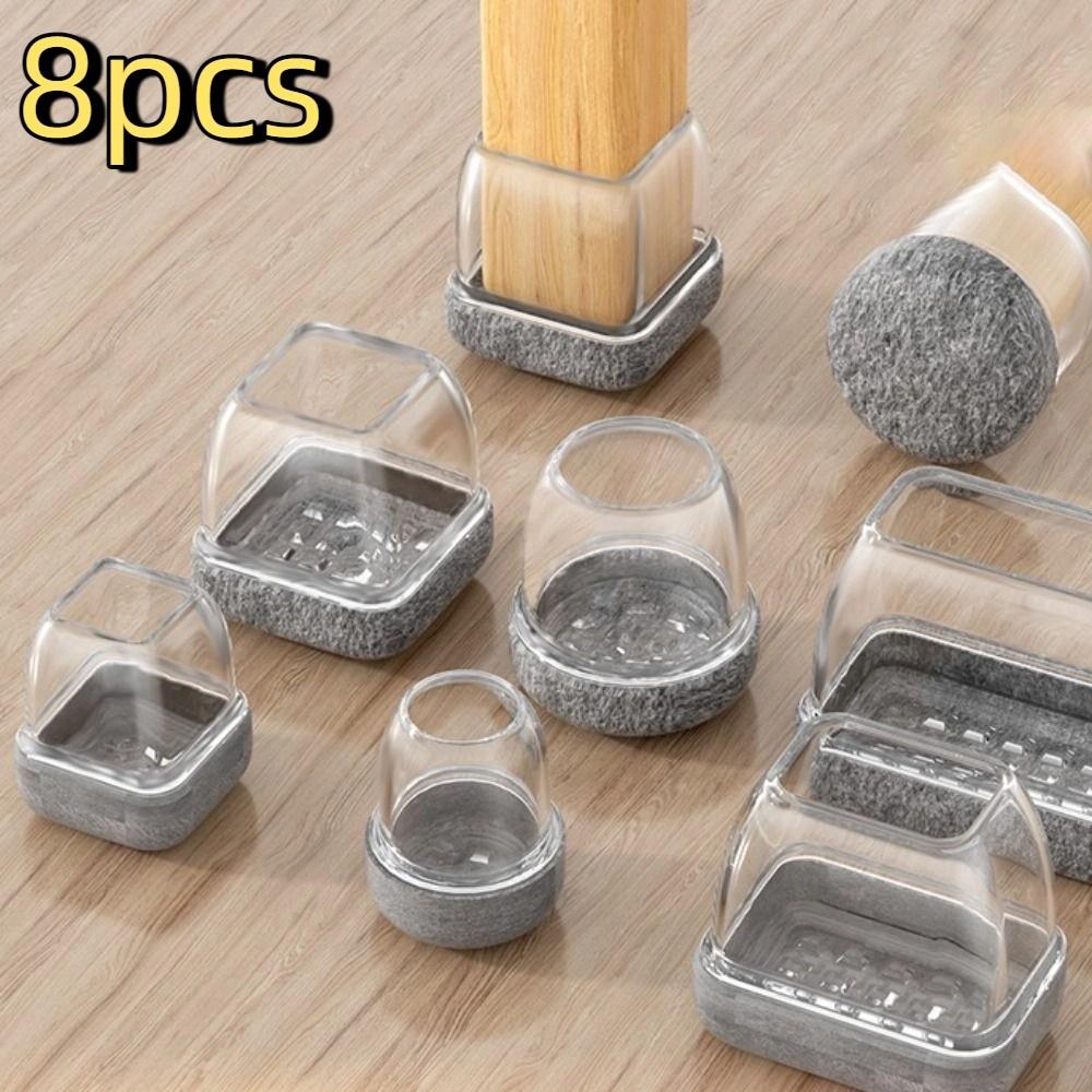 8pcs Resilient Furniture Feet Pad Non-slip Chair Leg Silent Mat Chair Leg Protector Pad  Tables