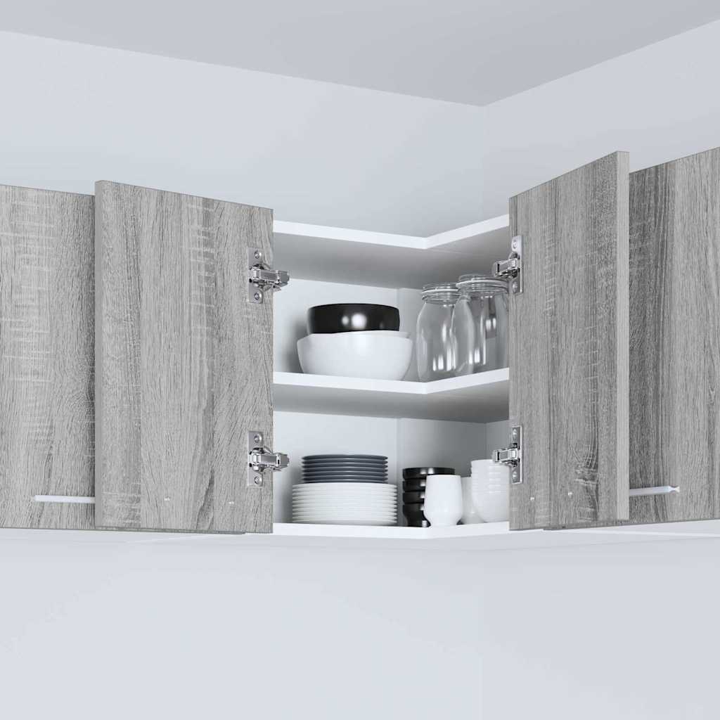 Hanging Cabinet Grey Sonoma and White 57 X 57 X 40 Cm Particleboard