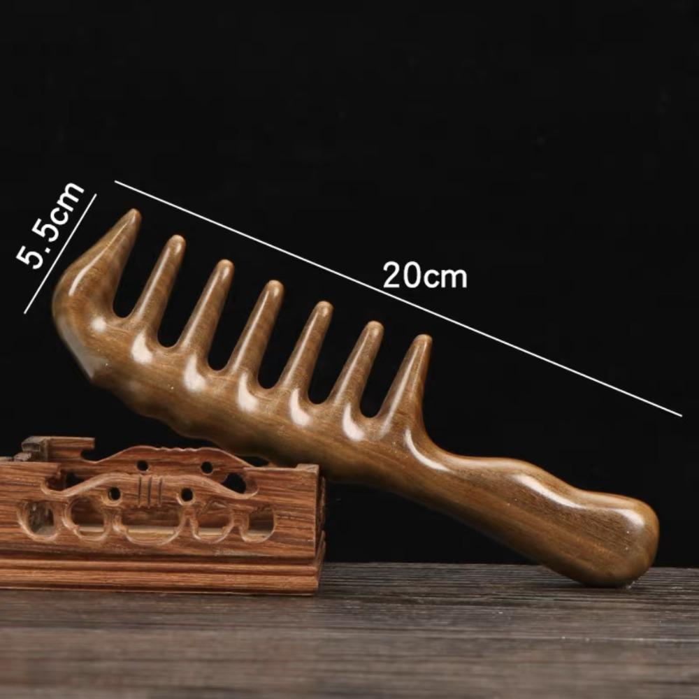 Anti-Static Body Meridian Massage Comb Long Handle Wood Therapy Massage Comb Body Massage