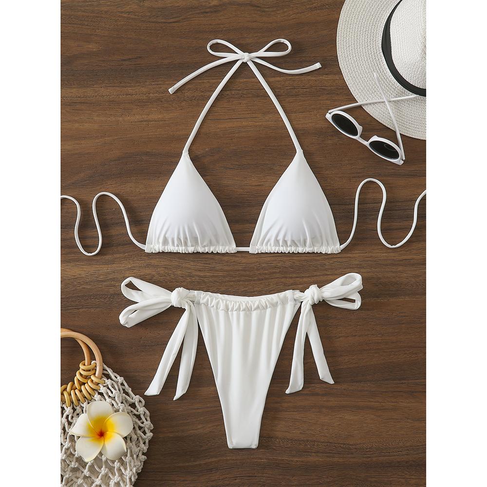 Sexy Micro Bikiny 2026 Dámské Plavky Ženské Plavky Mini Tanga Bikiny Set s Tkaničkami Biquini Plážové Oblečení Plavání pro Plavky