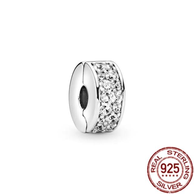 Bande de cœurs et pavé d'étoiles de mer, breloque à Clip en argent Sterling 925, perle adaptée au Bracelet de mode Original, bijoux fins, cadeau à faire soi-même