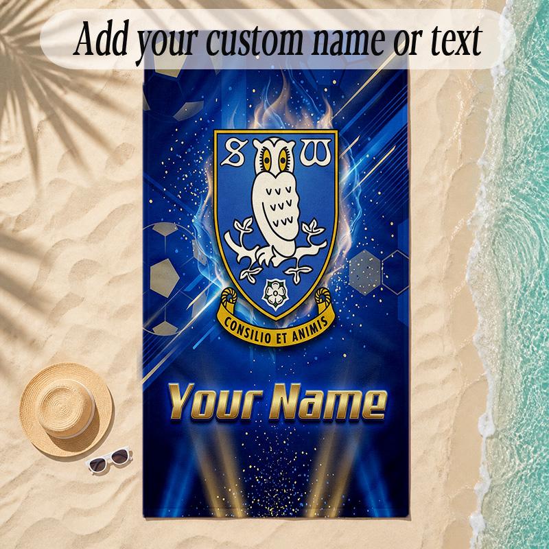 Beach TowelSheffield Wednesday FC Custom Name Text Personalized Soft Towel for Beach Pool Indoor Home Decor Gift