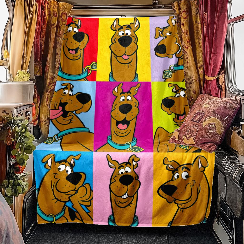Halloween fantasy comedy adventure cartoon movie Scooby-Doo blanket soft home furnishing nap decoration four seasons warm Sherpa blanket U1