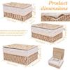 Set of 3 Woven Storage Baskets with Lids Decorative Paper Rope Wicker Baskets Nursery & Bedroom Organiser Boxes with Removable Washable Lining