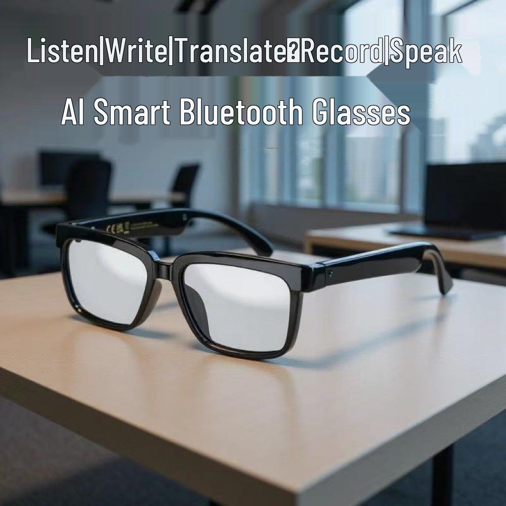 AI Smart Bluetooth Glasses: Wireless Headphones with Real-Time Translation In 100+ Languages, Music Streaming, and Call Features.