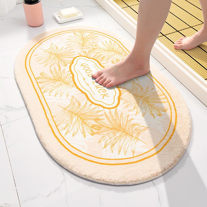 Soft Floor Mats Sketch Plants Text Flowers Rugs Home Entrance Carpet Bedroom Toilet Bathroom Door Absorbent Non-Slip Foot Pad