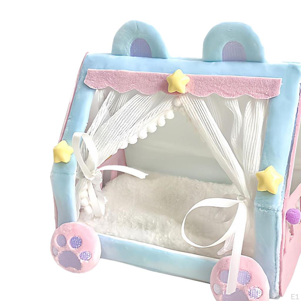 Doll Tent Bed Miniature Furniture,Comfort,Desktop Ornament for 10cm Dolls Pretend Play Portable Cute