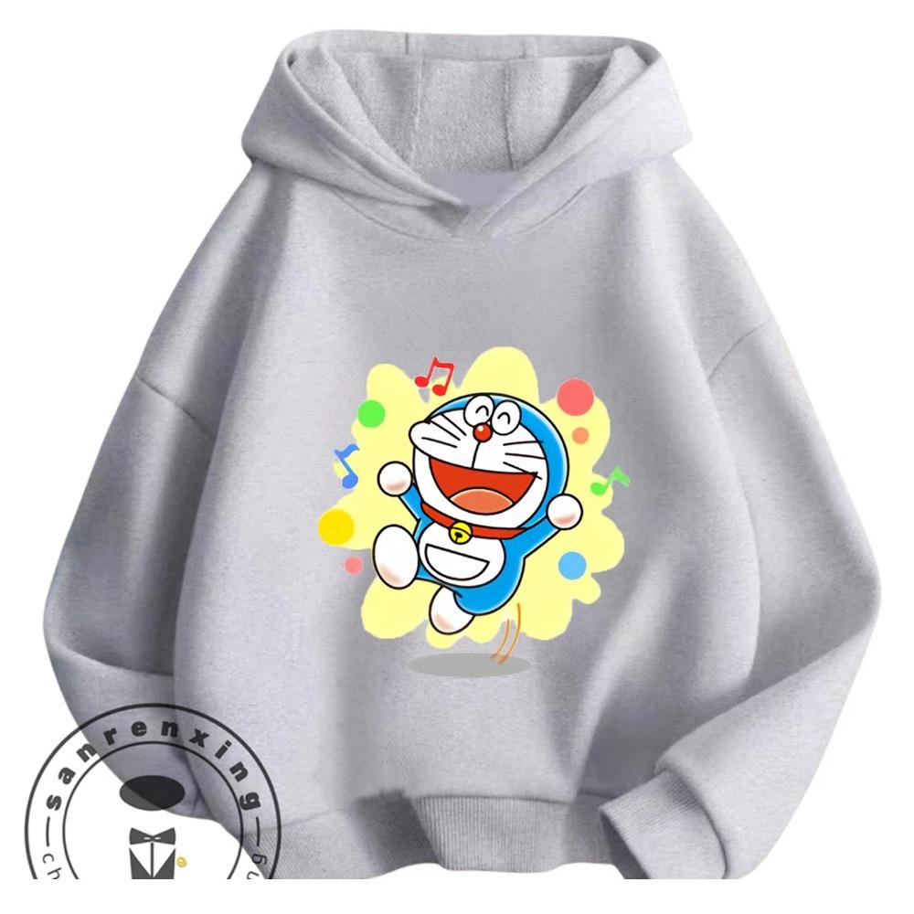 Boys Girls Casual Hoodie Doraemon Cartoon Fashion Streetwear Autumn Winter Outdoor Wear