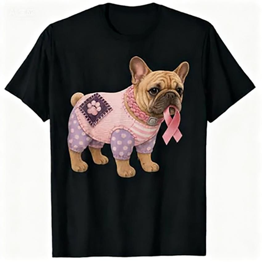 Pink Ribbon Breast Cancer Pattern Felt Art T-Shirt In October We Wear Pink Breast Cancer Awareness Tees