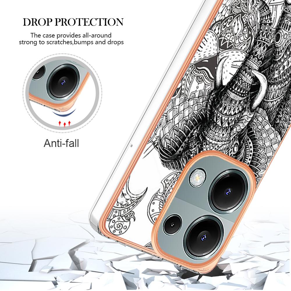 YB IMD Series-19 Style-D For Xiaomi Redmi Note 13 Pro 4G/Poco M6 Pro 4G Case Pattern Printed TPU Phone Cover