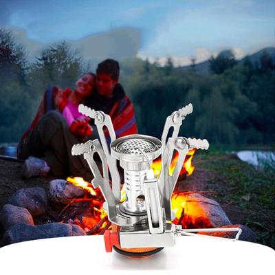 Stainless Steel Camping Mini Stove Folding Outdoor Windproof Picnic Portable Grill For Hiking