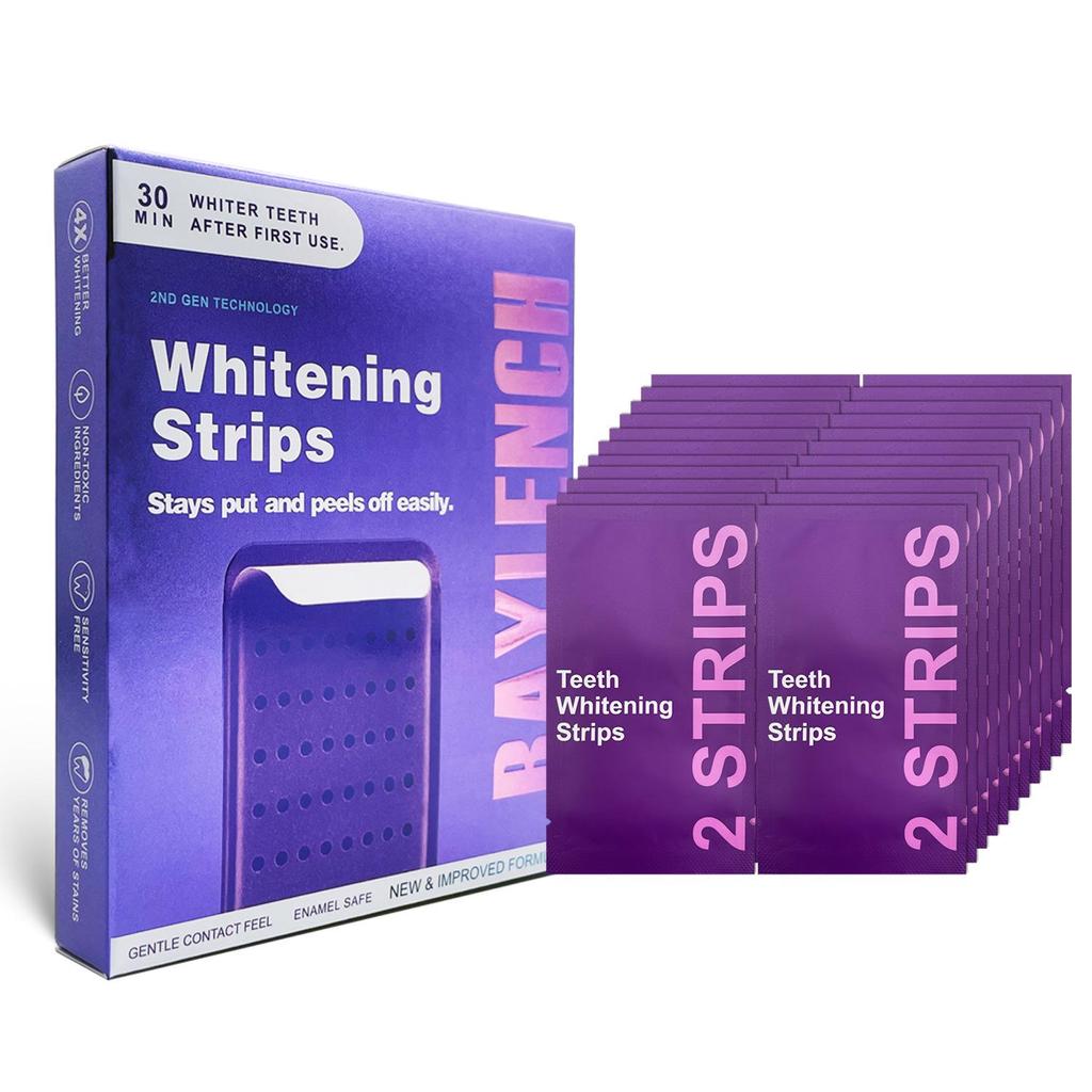 Purple Enamel-Protecting Whitening Strips for Brightening Teeth