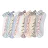 5Pairs Breathable Short Socks Japanese Cute Little Fresh Women Socks Spring Summer Thin Crystal Boat Socks