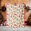 Red Green Santa Snowflake Knit Pattern Xmas Throw Blanket,Warm Lounge,Bedroom Decor,Birthday Anniversary Home Casual Souvenir