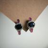 Серебряные серьги с натуральным сапфиром 4.337ct, рубином, фианитами (2180821)