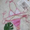 Diamond Rhinestones PU Faux Leather Bikini Female Swimsuit Women Swimwear Two-pieces Bikini Set Bather Bathing Suit Swim