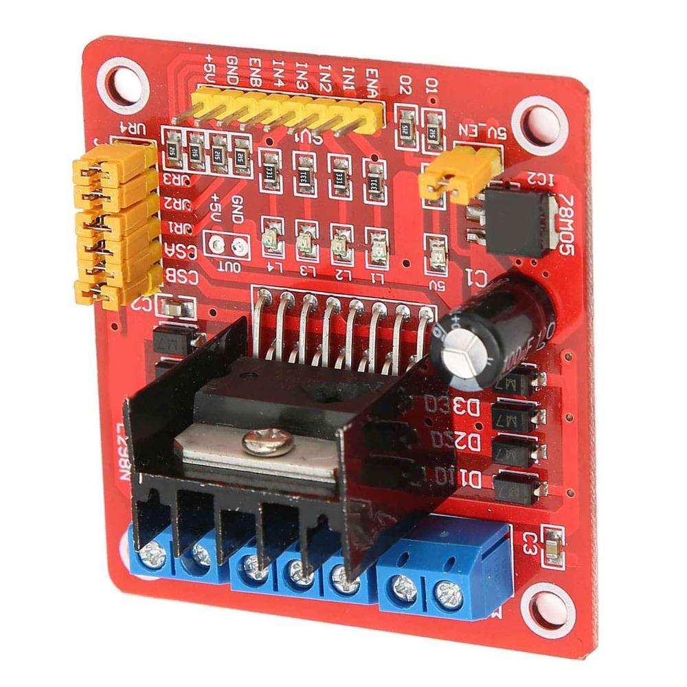 L298N Stepper Motor Driver Module Dual H Bridge 2A Dual H Bridge Motor Driver Easy To Install Red DC Stepper Motor Driver