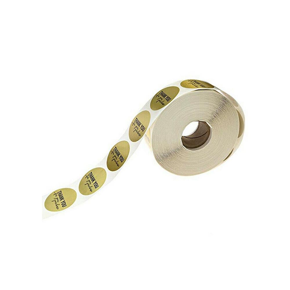 Buy Sticker 500Pcs/Roll Thank You For Your Purchase Stickers Round Gold ...