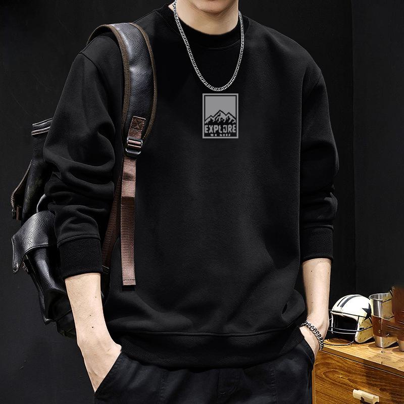 

Men s Trendy Loose-Fit Autumn Hoodie - Round Neck, Stylish Casual Jacket for Couples M (115-140 lbs)