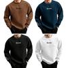 Men Casual Thick Warm Sweatshirt Fall Winter Letter Print Round Neck Long Sleeve Loose Soft Top