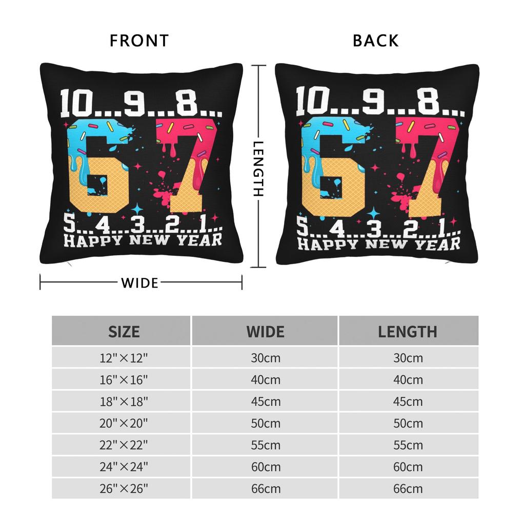 Six Seven 67 Meme Happy New Year Pillow Case Novelty Pillow Cover Print Pillowcases For Chair Sofa Home Decor